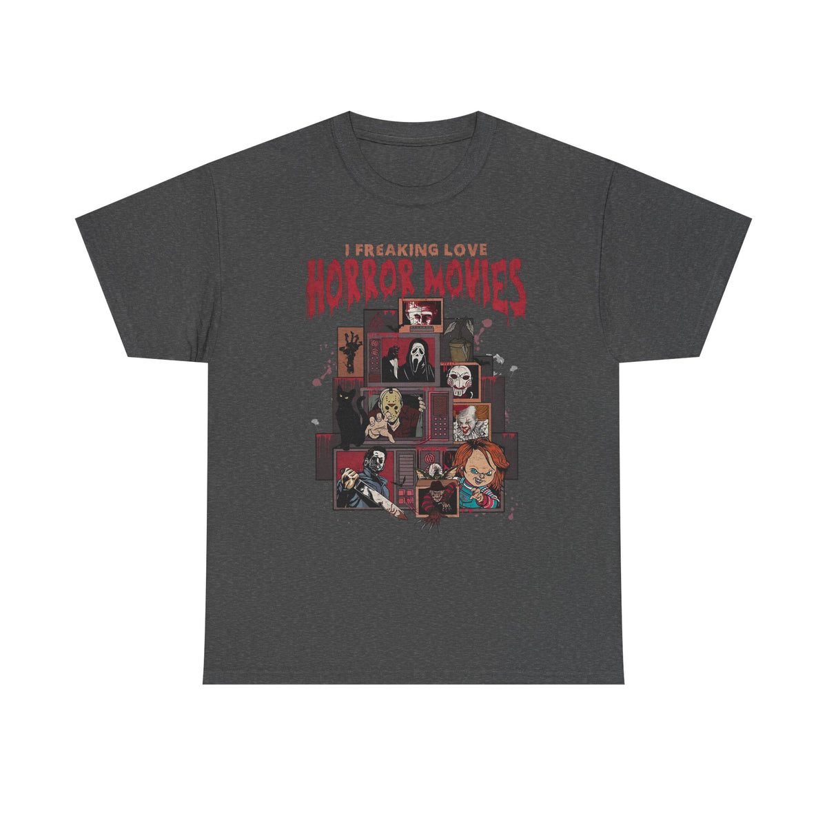 Love Horror Movies T-Shirt Graphite Heather